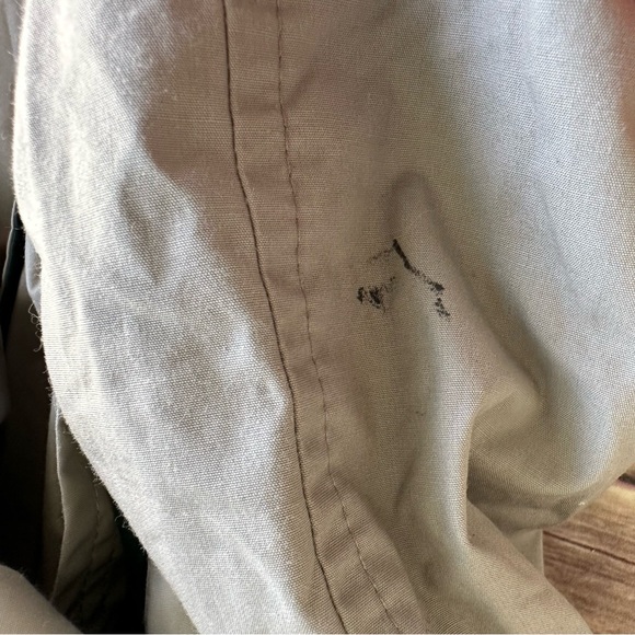 Members Only Men's Vintage Jacket XL Beige Windbreaker Tan with Green Trim Zip - Picture 14 of 15